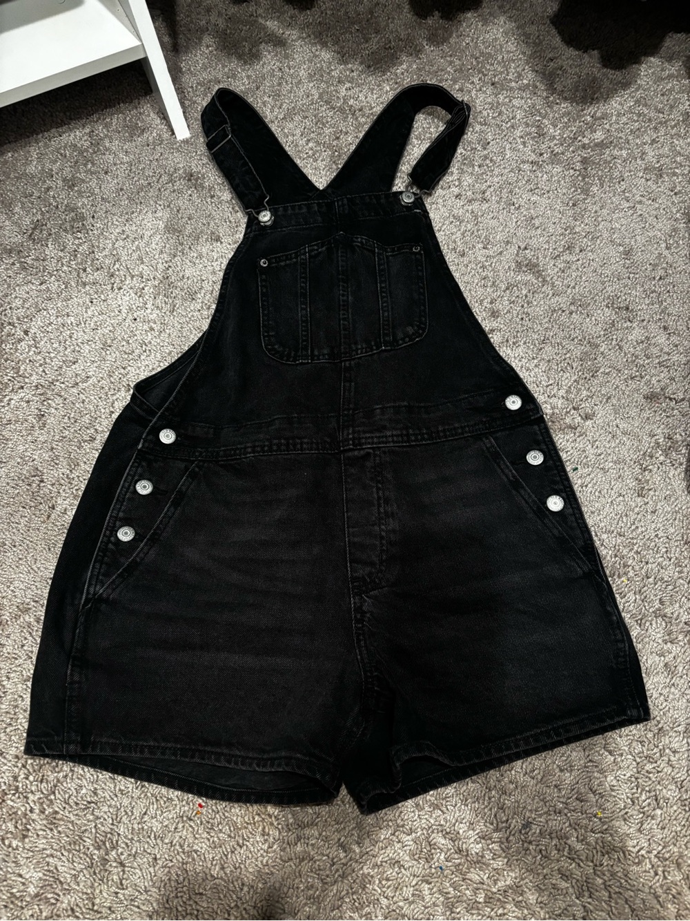 Old Navy Black Denim Short Overalls